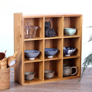 Tea Cup Storage Rack Desktop Antique Rack Zisha Pot Shelf Tea Set Storage Cabinet Tea Pot Storage Rack Collection Rack