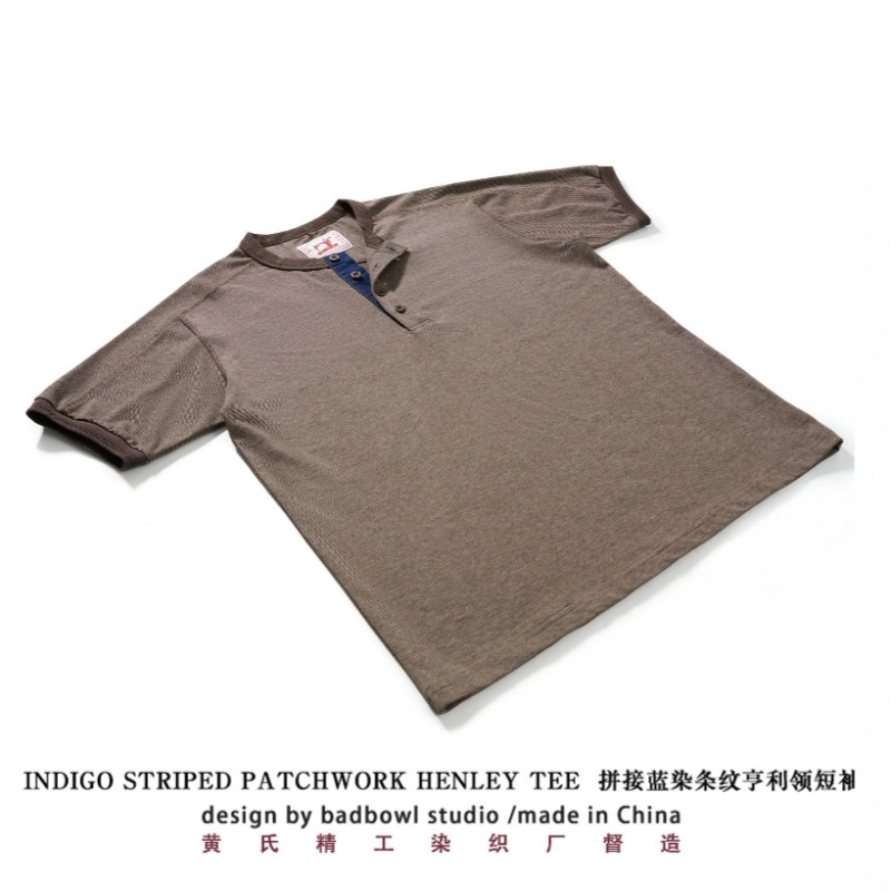 American Retro T-Shirt Niche Neutral Design Cleanfit Henley Collar Short-Sleeved T-Shirt Men's Heavyweight Loose T-Shirt American Retro T-Shirt Niche Neutral Design Cleanfit Henley Collar Short-Sleeved T-Shirt Men's Heavyweight Loose T-Shirt