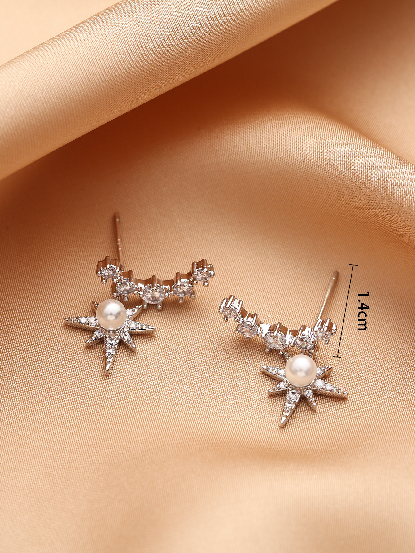 Octagonal star stud earrings, pure silver needle commuting earrings, simple, small, individual and elegant earrings, a new trend for women pic 4