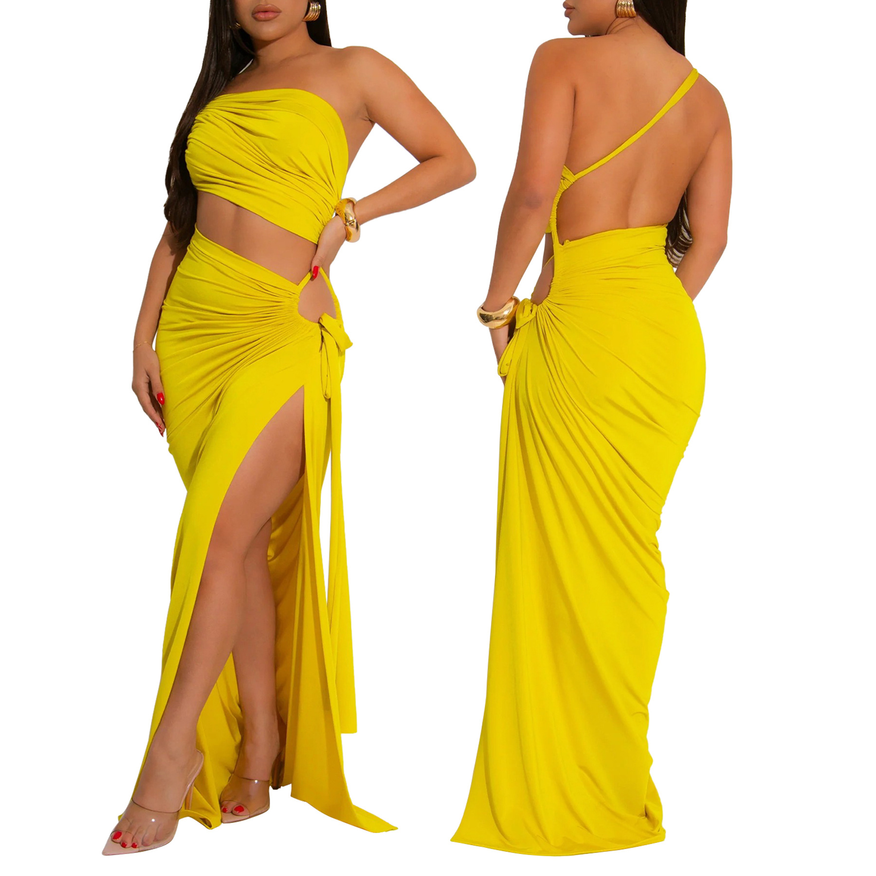 345g Weight Maxi Long Dress Dress Length Type Sleeveless Sleeve Length Sheath Dress Dresses Type Polyester Fabric Type High Waist Waist Line Banquet, Cocktail Party Occasion Strapless, Oblique collar Neckline Slim Fit Type Solid Color Pattern Summer Season Women's Gender Sexy, Streetwear Style Wholesale Women's Sexy Streetwear Solid Color Banquet Cocktail Party Strapless Oblique Collar Sleeveless Sheath Dress 15