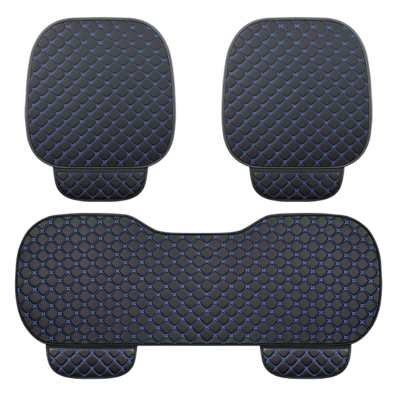 New comfortable Napa leather Four Seasons car cushion star embroidered single piece non-backrest non-slip three-piece universal seat cushion