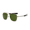 Retro metal trend sunglasses, glossy glasses solar-powered, European style