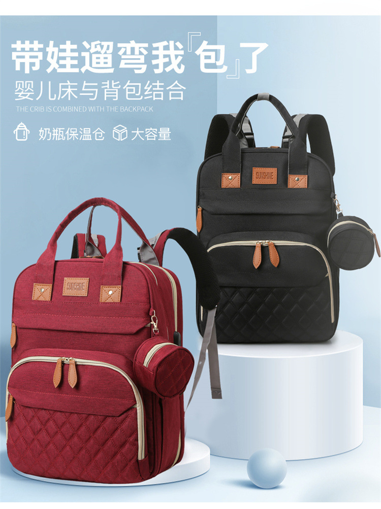 Mummy Bag Dry and wet separation hanging baby stroller, lightweight and fashionable for going out, baby milk storage bag, multi-functional bed bag undefined