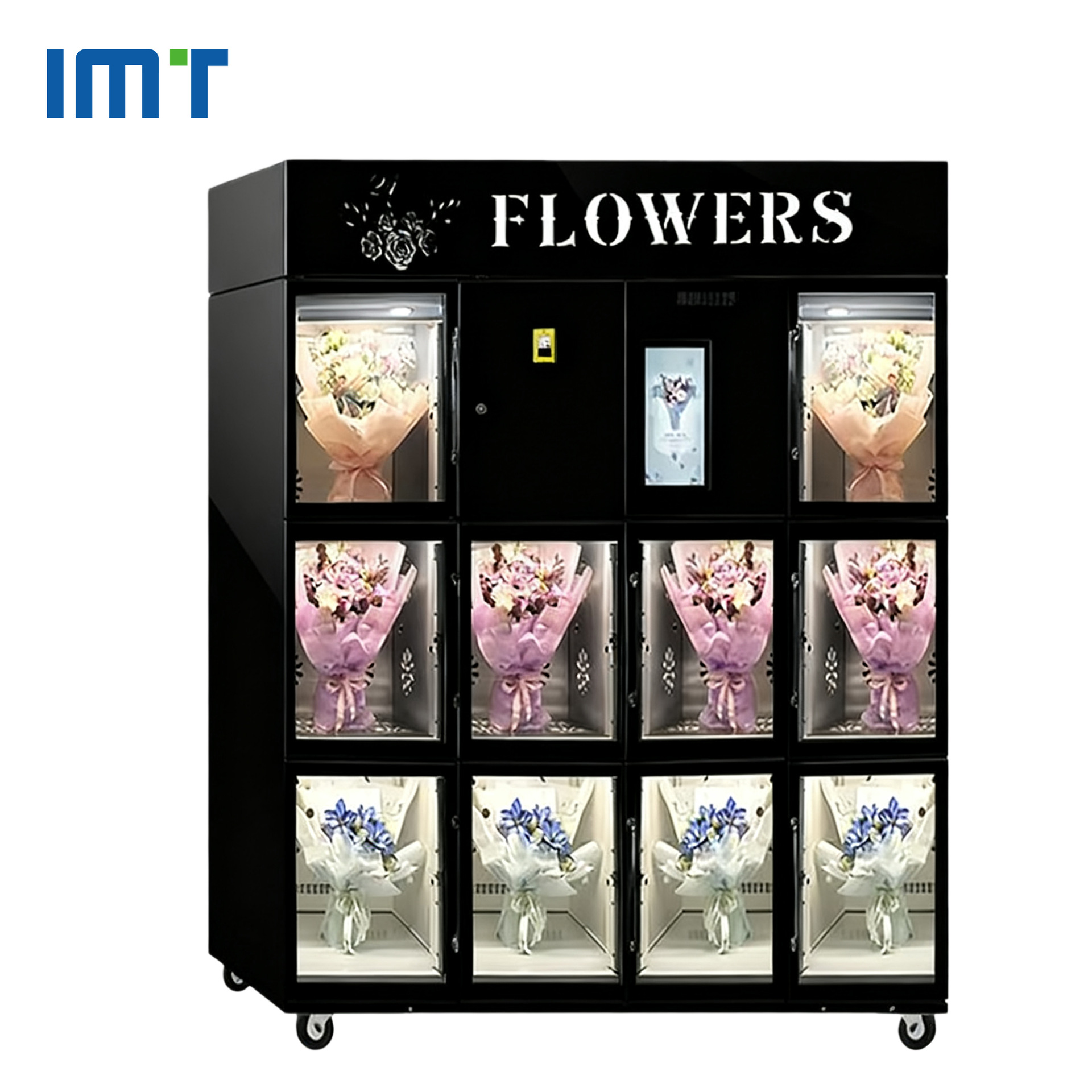 Máquina de venta de flores comerciales no tripuladas Fabricante de gabinete de cuadrilátero fresco 24 horas no tripulado máquina de venta automática de ramo inteligente