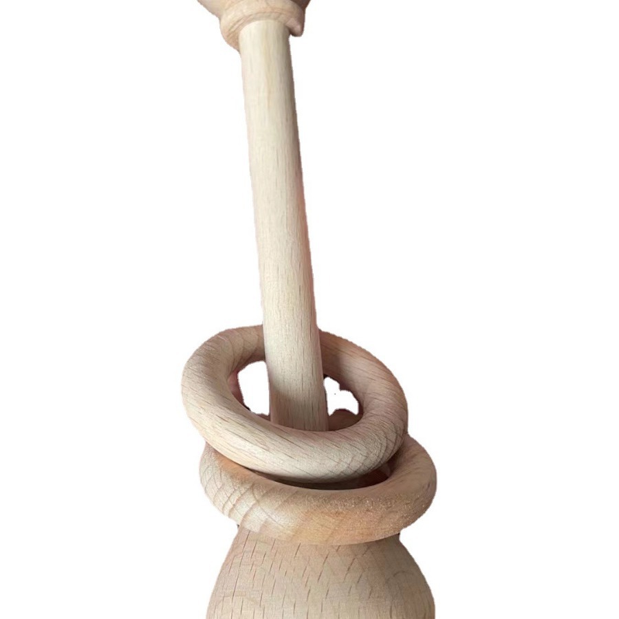 DIY Beech bebé oso sonajero, bebé teether juguete bebé teether palo teether