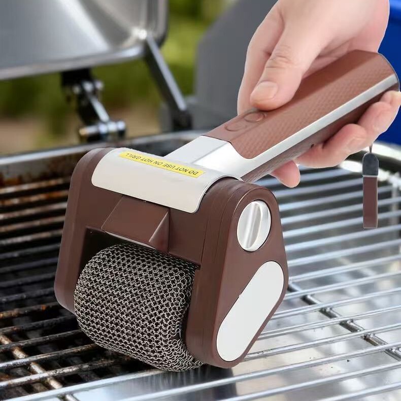 Cross-border electric barbecue brush, 304 stainless steel, brushless, rechargeable, outdoor detachable roller wireless cleaning brush Cross-border electric barbecue brush, 304 stainless steel, brushless, rechargeable, outdoor detachable roller wireless cleaning brush