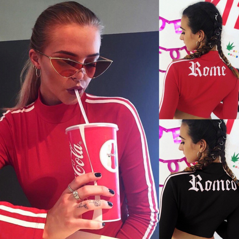 2019 Women's Autumn Letter Print Ribbon Round Neck Long Sleeve Sweatshirt_voghion.com