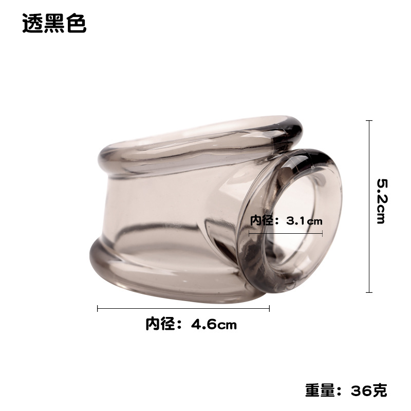 Soft TPE Penis Ring with Triple Lock Design, Elastic Egg-Shaped Delay Ring, Black — detail image 6
