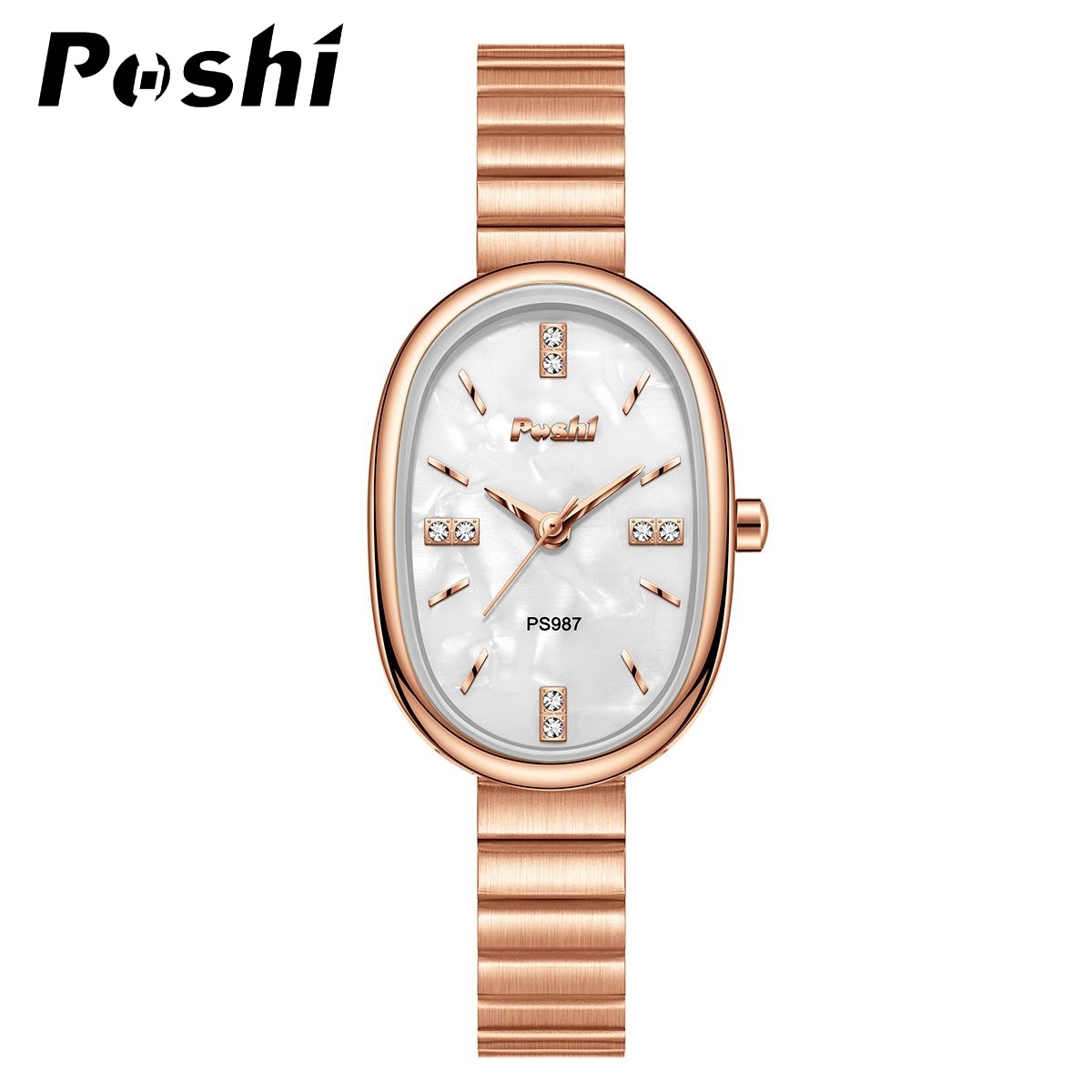 POSHI nuevo reloj de cuarzo con cadena esfera ovalada pequeño reloj de mujer coreana ropa reloj de mujer salvaje