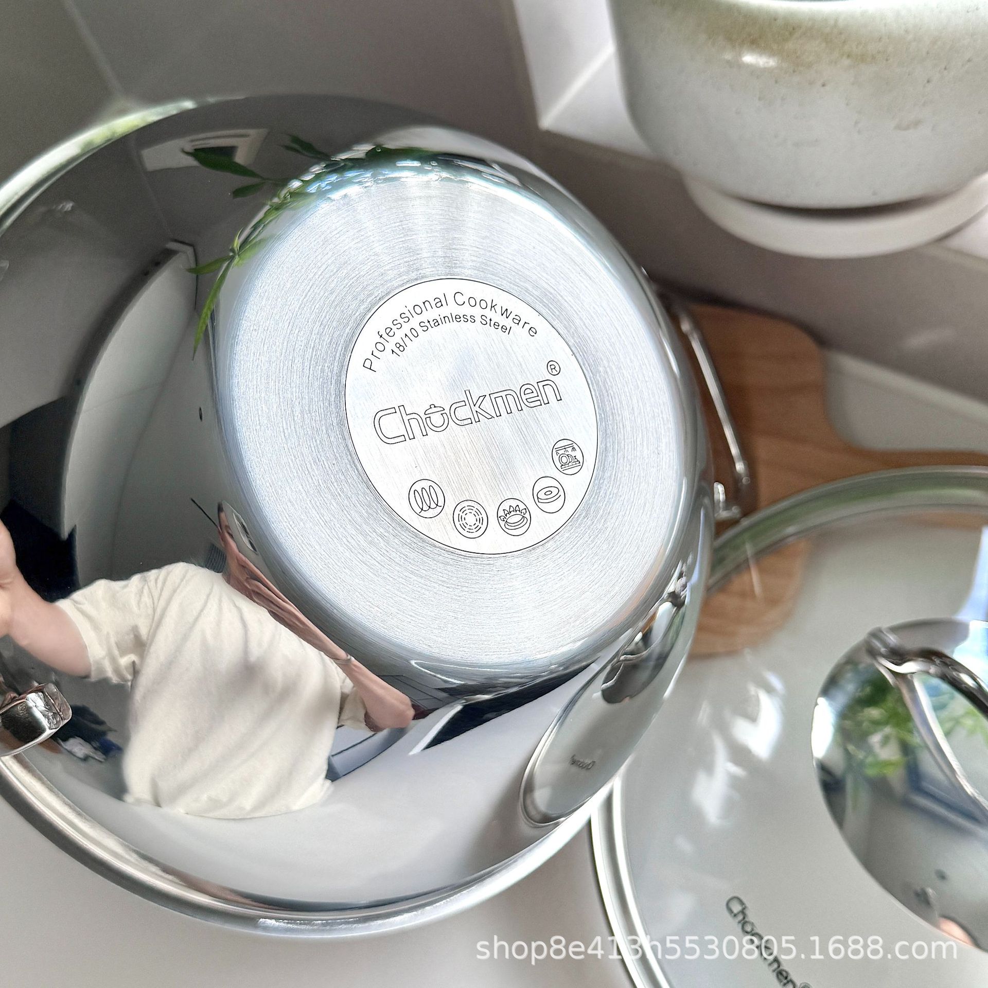 Zhuo Deming 18 / 10 acero inoxidable de doble oreja pequeña olla de marisco casera olla seca olla caliente al aire libre 20cm