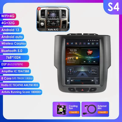 DVD Navigation: Navigation Vertical Screen Gps All-In-One - model-b-432g-wifi4g-lte-version-7862-carplay-eight-core-97inch-suitable-for-13-18-dodge-rams