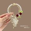Advanced hairgrip with tassels, ponytail, crab pin, hair accessory, high-quality style, orchid