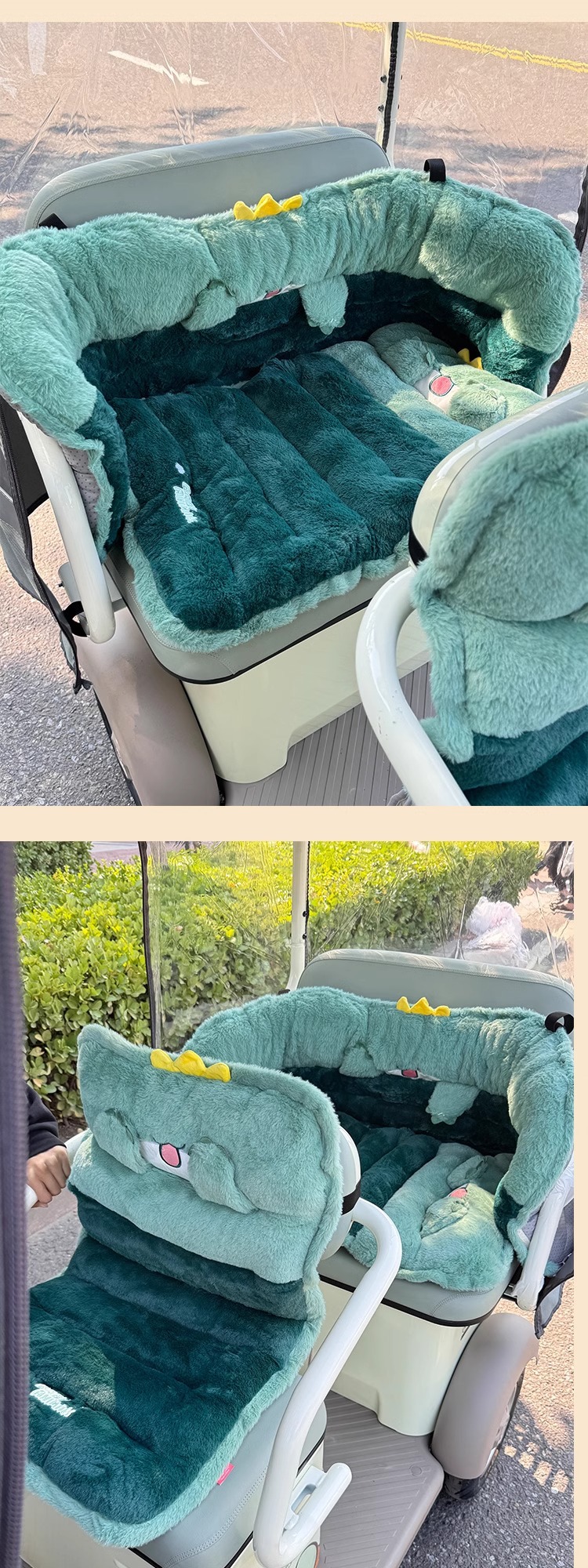 Emma Electric Tricycle Seat Cover Plush Winter Lewei Xingye Xingyu Emma Warm Thickened Battery Car Cushion