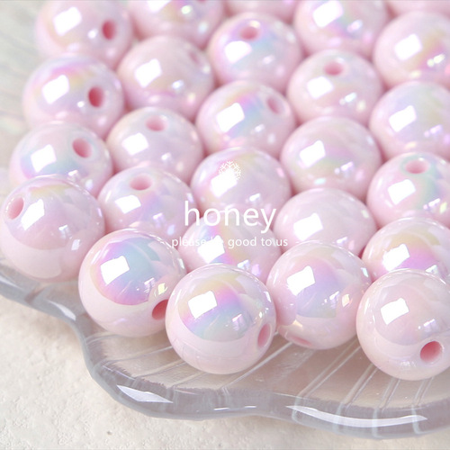 16 cards 8 uv plated colorful shell beads acrylic loose beads diy bracelet mobile phone chain beaded head rope car hanging accessories