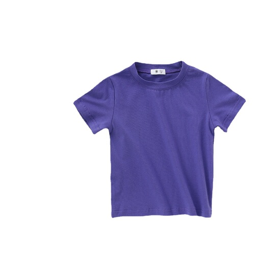 Summer Children's Clothing Korean Style Plain Color T-shirt for Boys and Girls, Versatile Short Sleeve, Kindergarten Student Uniform