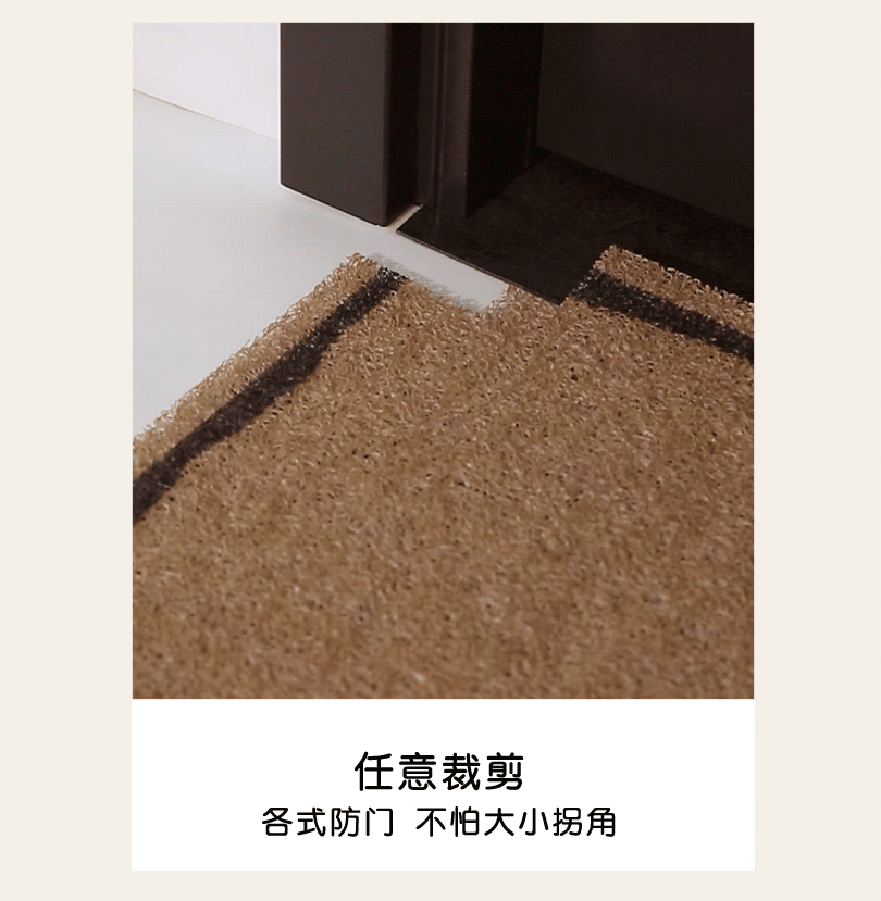 Entrance door mat with a light luxury and high-end feel, vintage style, dirt-resistant, non-slip, washable PVC loop mat for the foyer entrance