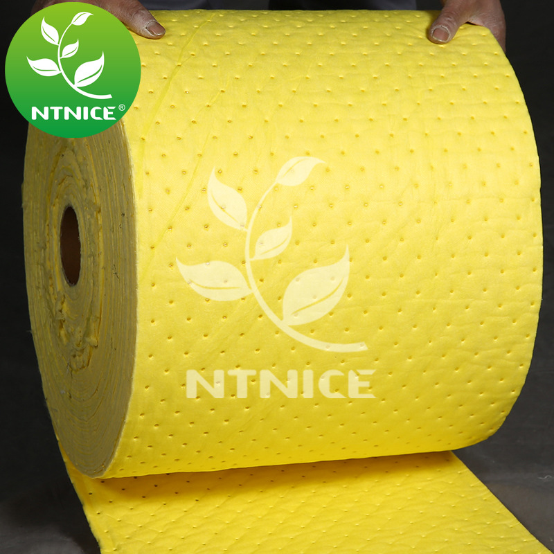 黄色压点吸液卷 酸碱化学液体处理吸附棉吸油棉吸酸棉吸油卷