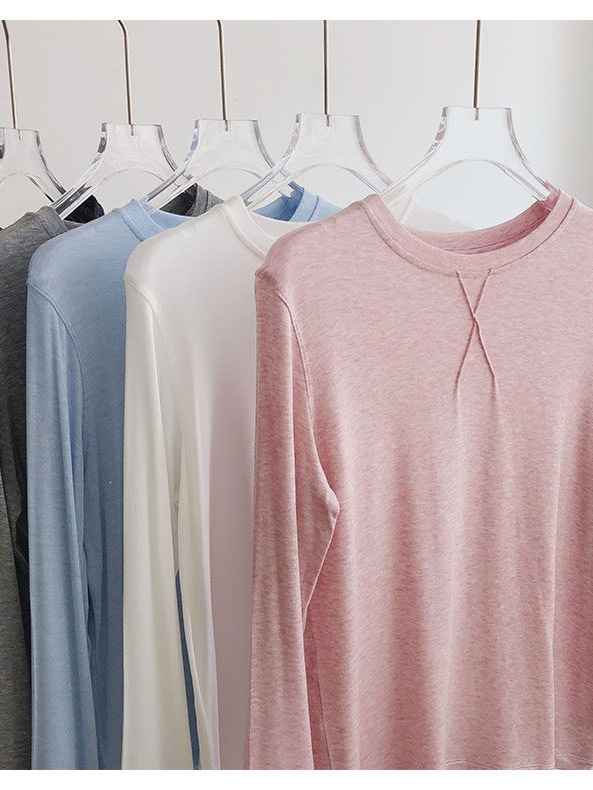 Woolen thin fuchsia long-sleeve