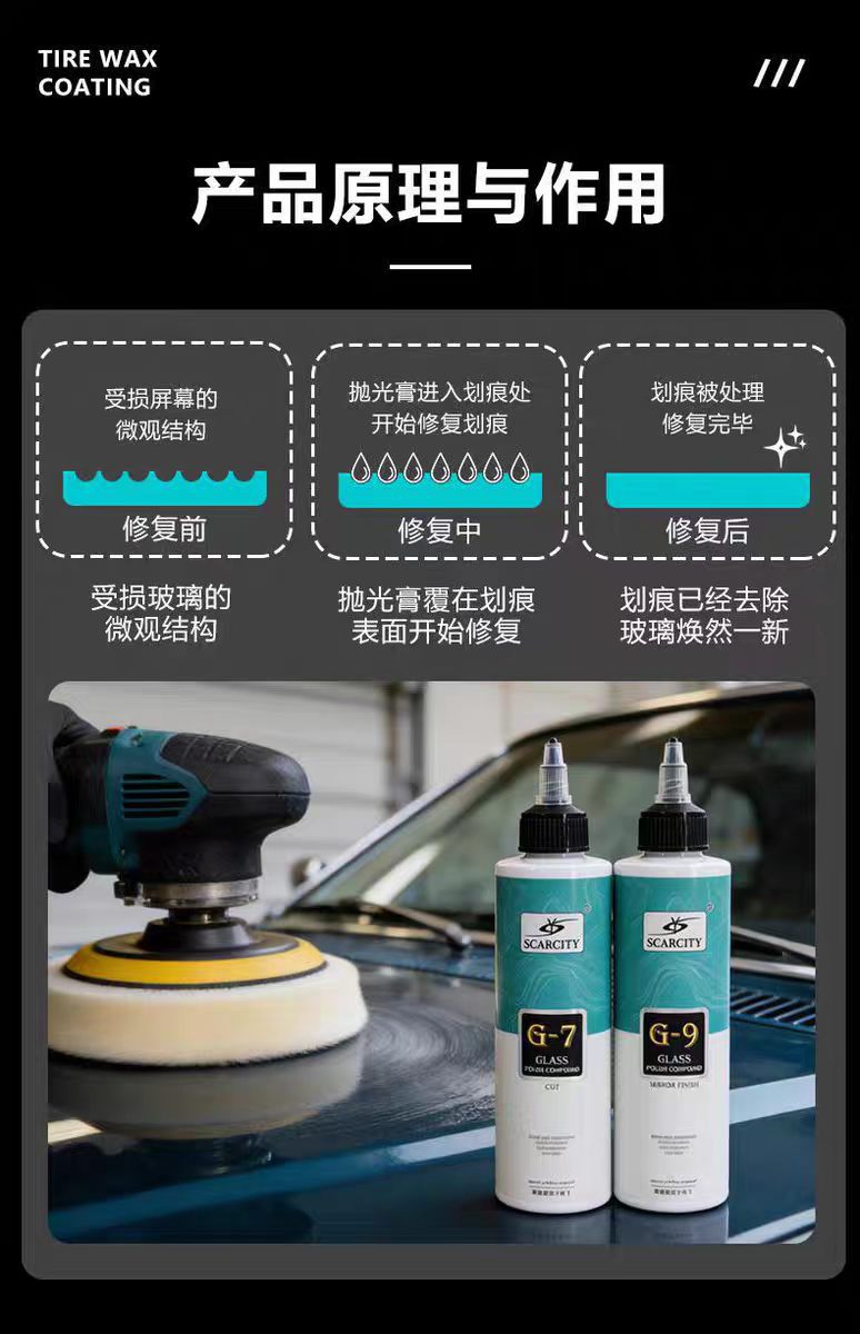 Sc Master Scarcity Car Glass Polishing G7G9 Glass Sunlight Pattern Glare Scratch Polishing Polishing Oil Film