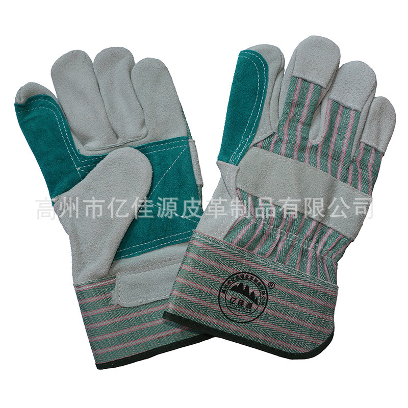 牛二层半皮加托手套 劳保用手套 工业防护劳保手套厂