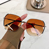 Metal fashionable sunglasses, face blush, glasses, new collection, European style, internet celebrity