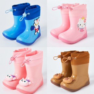 New Rain Boots Children's Rain Boots Women's Water Boots Non-slip Waterproof Shoes Girls Baby Children's Kindergarten Children's Water Shoes