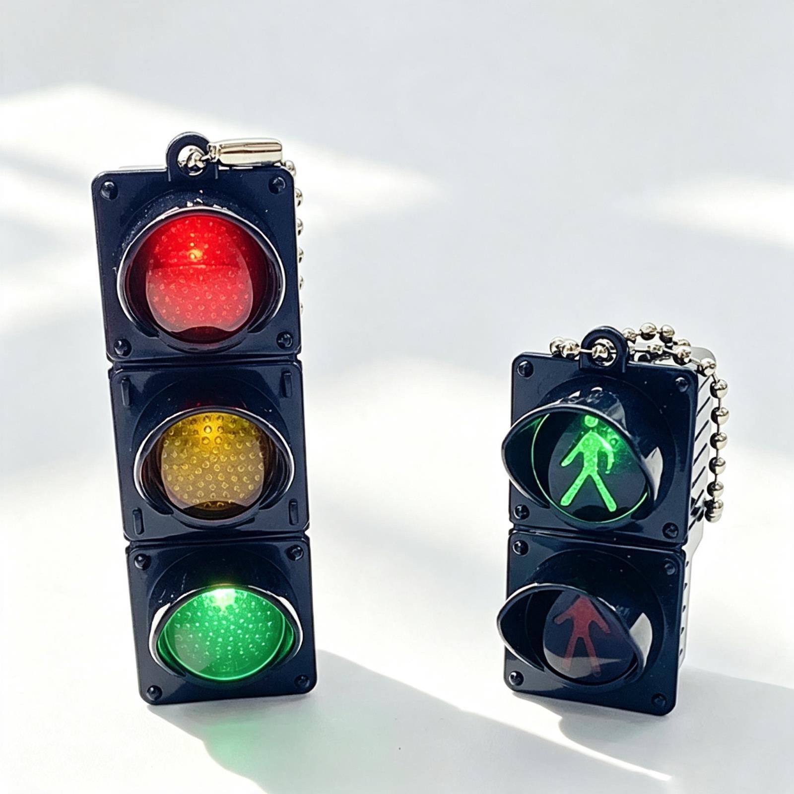 Creative led mini traffic light keychain cute send friends birthday gift backpack bag traffic light key