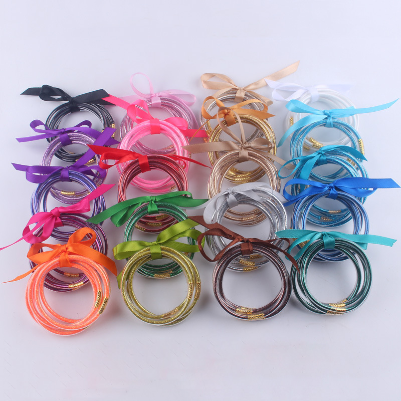 Korean Style Solid Color Plastic Ribbon Women's Wristband display picture 1