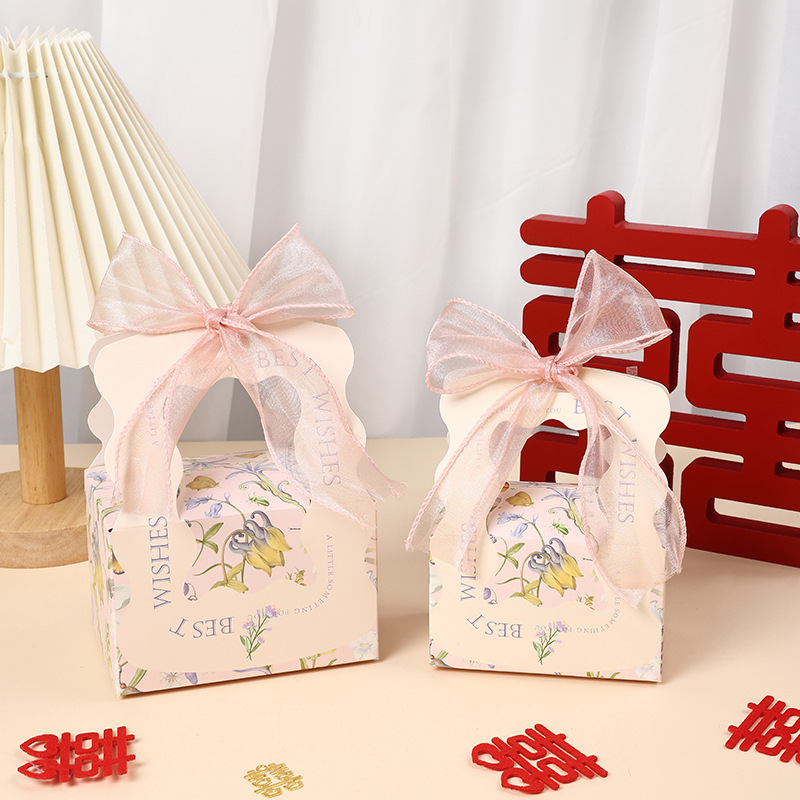 보라색 상자 핑크 Organza