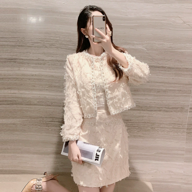 Autumn small set, skirt, Chanel style
