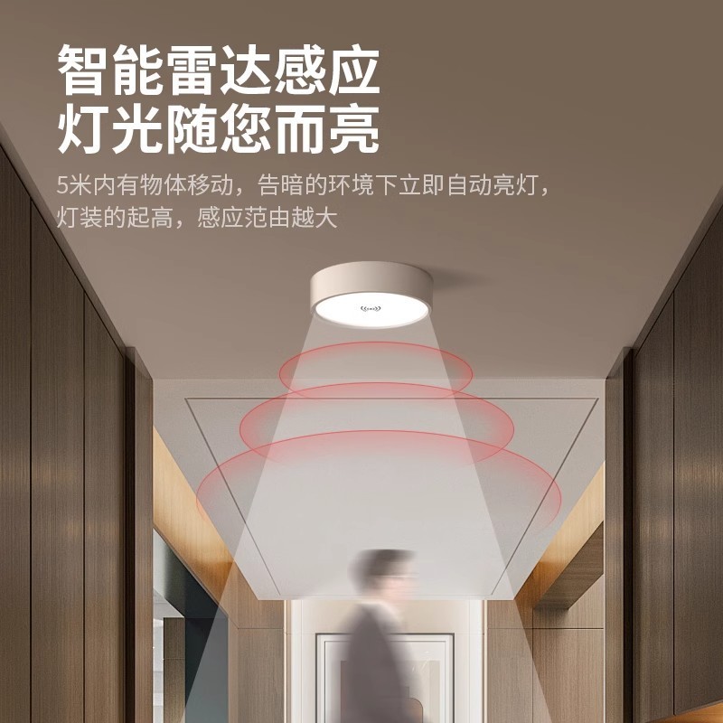 明装人体レーダー自動誘導ダウンライトが戸口玄関に入る知能音響制御天井廊下通路ランプ家庭用|undefined