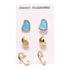 Metal golden earrings, suitable for import, Korean style