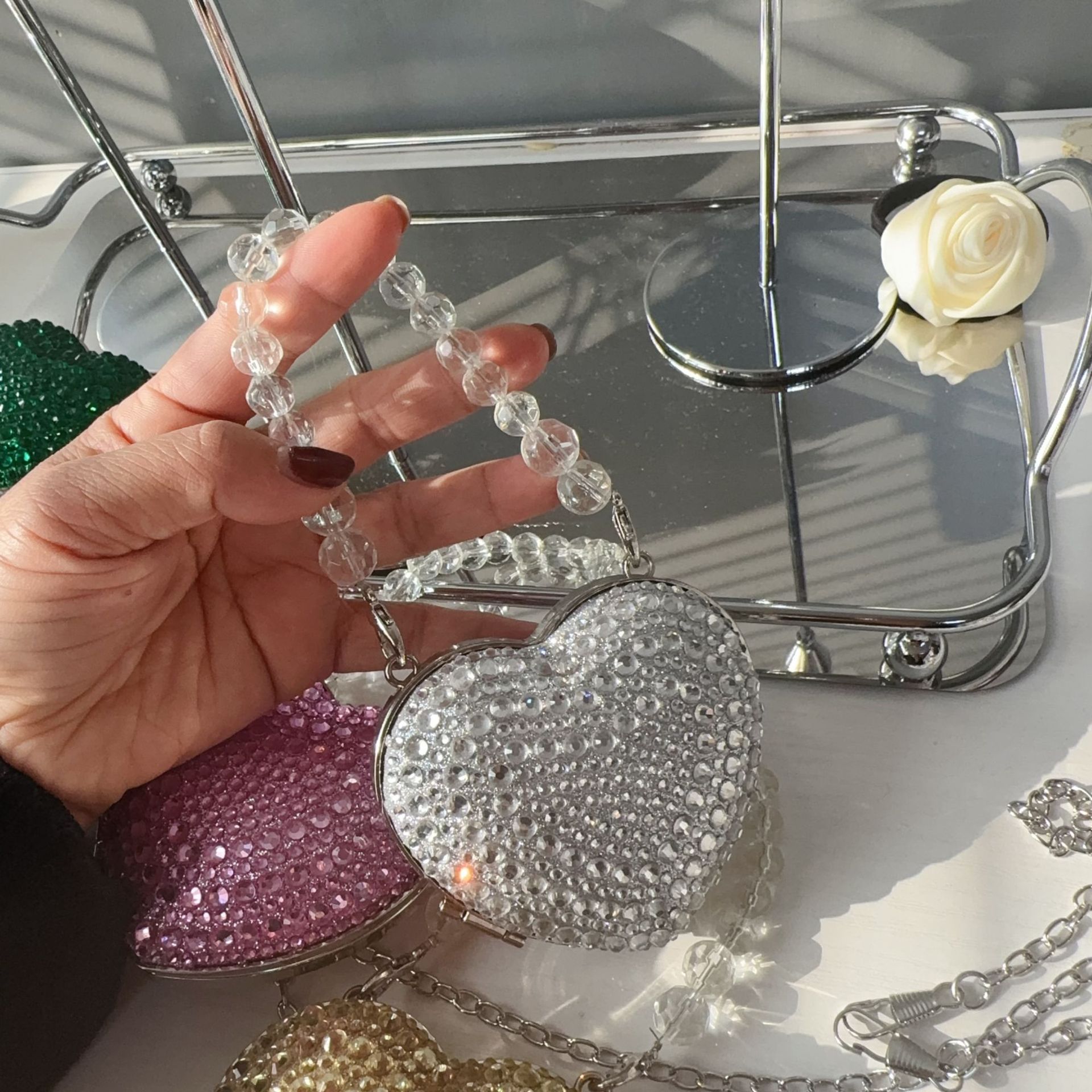 2025 High-end Fashion diamond-encrusted Full Diamond Evening Bag, Small, exquisite and shiny dress bag, Light luxury Dance Party Bag undefined