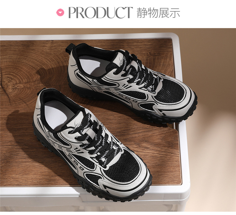 Giày sneaker nữ chunky đế dày mũi tròn lưới thoáng khí mùa hè 2025 — JST 7216m màu (mạng đơn), JST 7211 màu đen (mạng đơn), JST 7233 màu vàng (mạng đơn), JST 7182m màu (mạng đơn) chi tiết 13