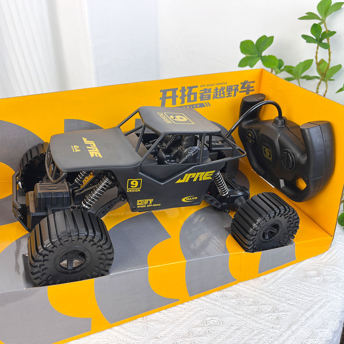 Niños grandes dos conexiones coche de control remoto inalámbrico pie grande vehículo todoterreno escalada juguetes estand agencia caja de regalo de inscripción