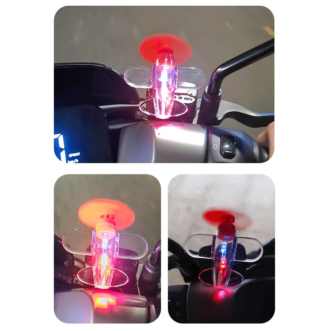 B decoración de aviones pequeños luminosos rotativos energía eólica iluminación LED luminosos adornos de coche juguetes novedosos