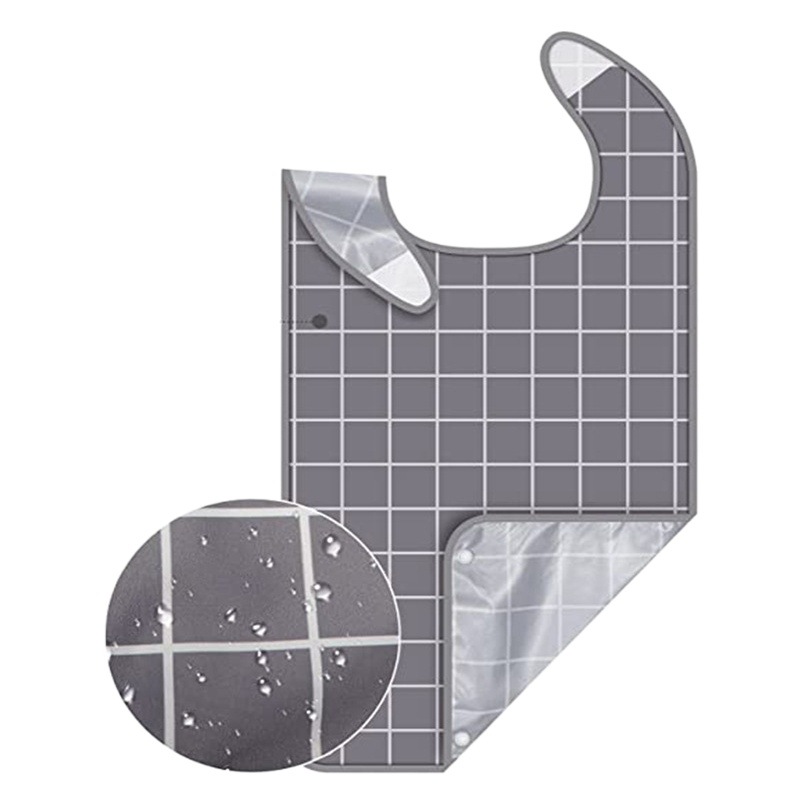 Baberos para personas mayores, batas para adultos, toallas impermeables y resistentes a las manchas, baberos grandes para comer, delantales, baberos a cuadros