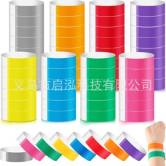 カラーパーティーリストバンド防水紙ブレスレット使い捨てネオン紙リストバンド活動識別リストバンド