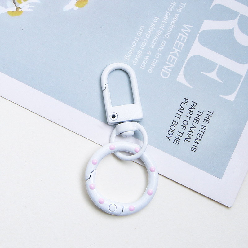 [White] Door buckle + polka dot spring buckle