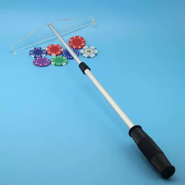 Retractable chip grilled metal chip rake Baccarat Texas poker accessories code collector Rod chip push