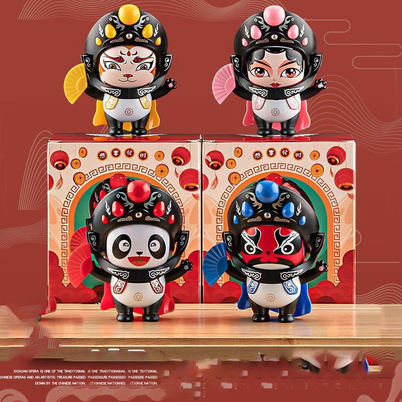 Ópera de Sichuan ópera de Pekín cara panda muñeca facebook características chinas adornos regalos recuerdos juguetes para niños