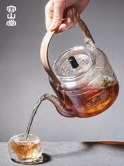 煥彩金銀燒玻璃煮茶壺泡茶專用養生蒸茶器燒水壺電陶爐茶爐