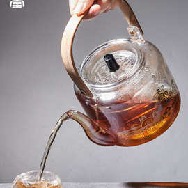xyt焕彩金银烧玻璃煮茶壶泡茶专用养生蒸茶器烧水壶电陶炉茶炉