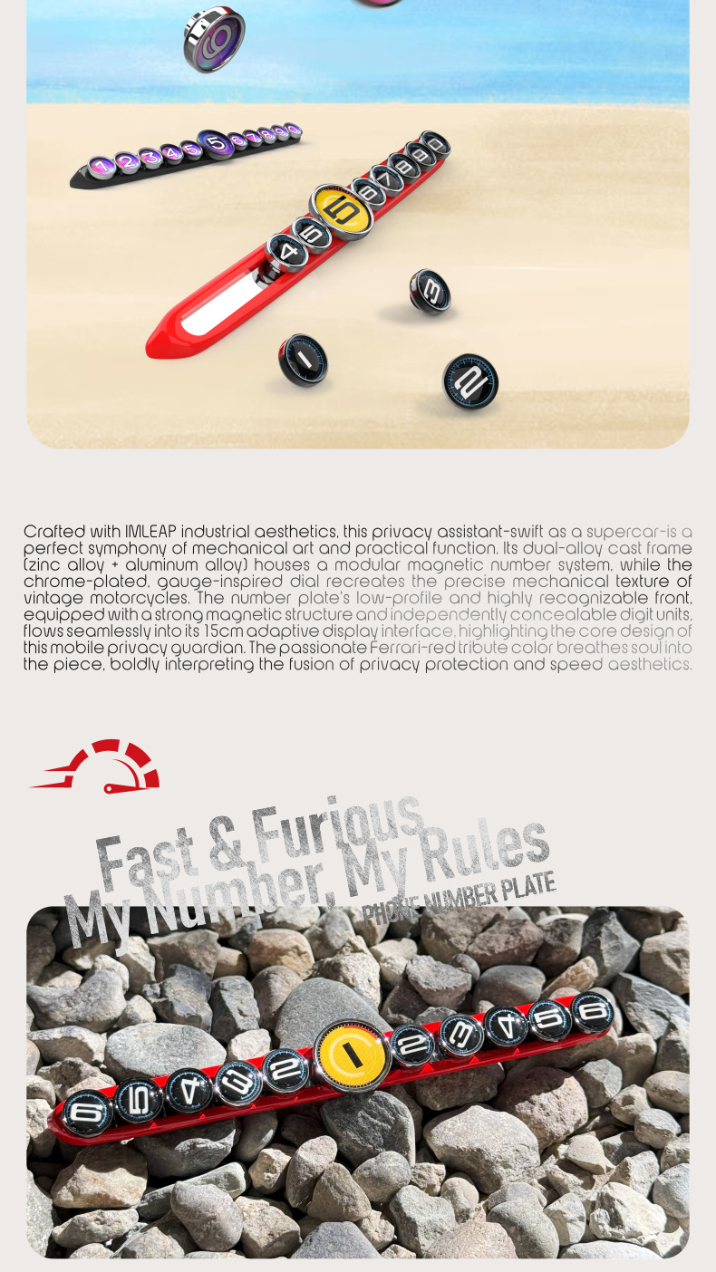 New Model Car Temporary Parking Number Plate, In-Car Mobile Phone Number Holder, High-End Alloy Parking Sign