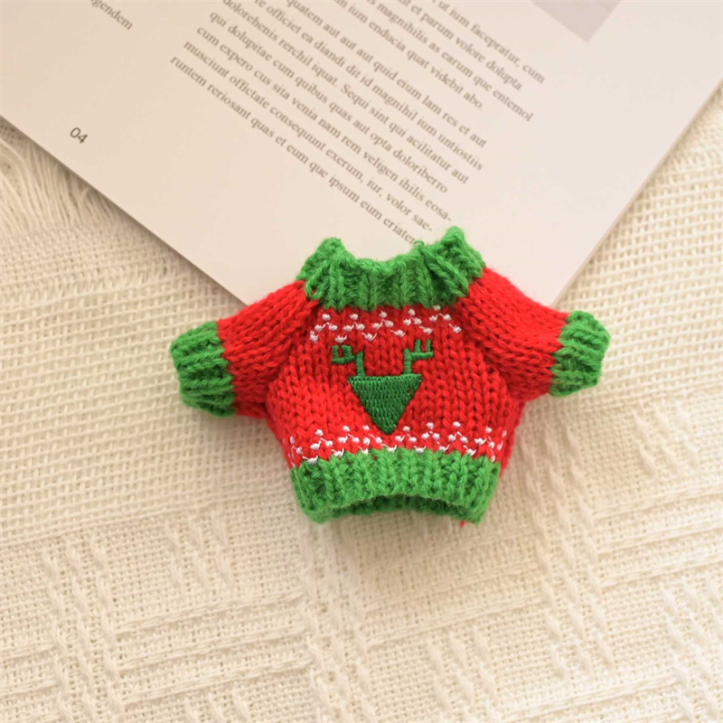 Venta caliente perro cabeza 14cm muñeco de peluche suéter colección de accesorios de ropa rabu ropa spot al por mayor