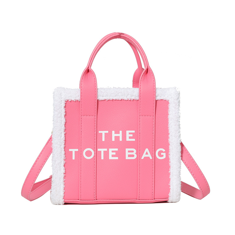 Mini bolso de mano portátil de lana de cordero para mujeres 2023 nuevo estilo coreano de moda de alta calidad bolsa de mensajero del hombro