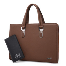 跨境男士手提包密码锁防盗商务公文包电脑包软皮单肩斜挎休闲男包