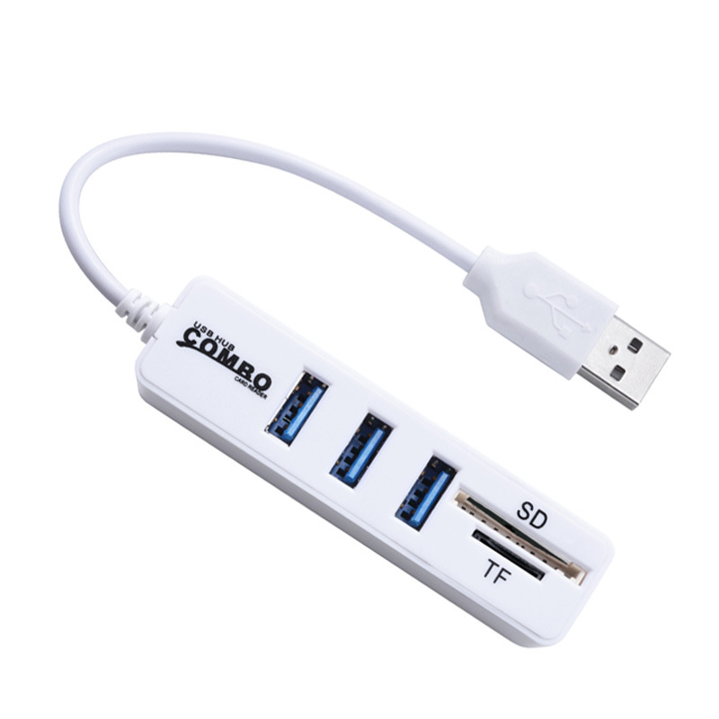 Nuevo combo tres USB lector de tarjetas multifunción usb hub2.0 divisor usb combo