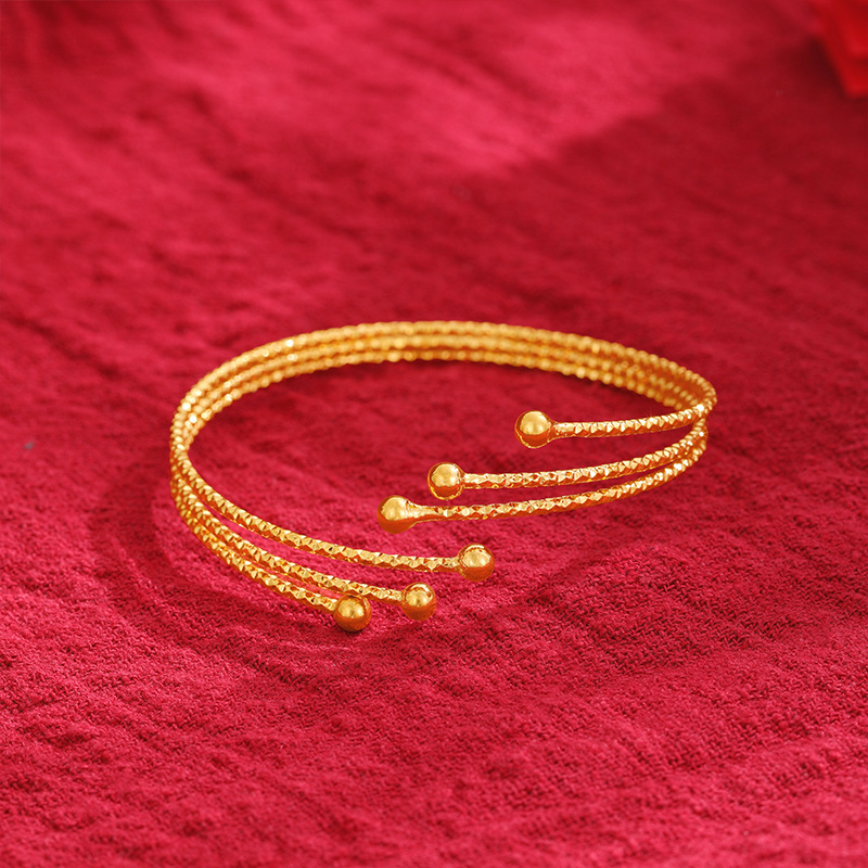 Arena abierta pulsera de oro mujer estrellado multi-anillo pulsera ajustable joyería simple estilo de moda al por mayor suministro directo de fábrica