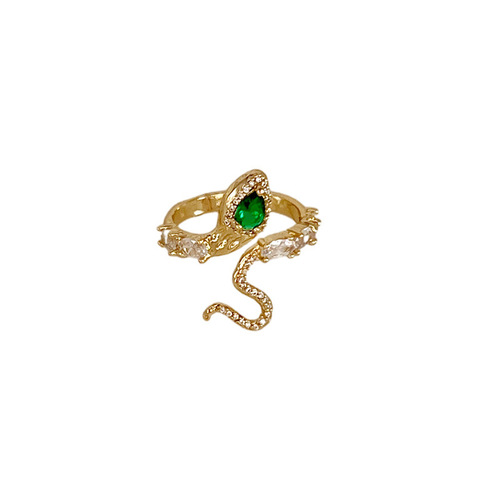 High-end zircon ring for women, light luxury niche, exquisite design, fashionable personality, open index finger, ins trend internet celebrity